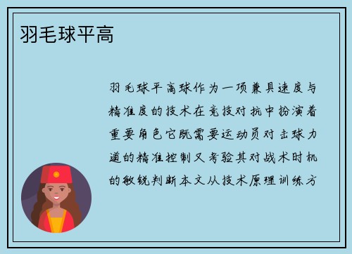 羽毛球平高